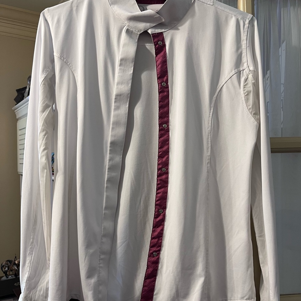 White Shirt with Red Accents